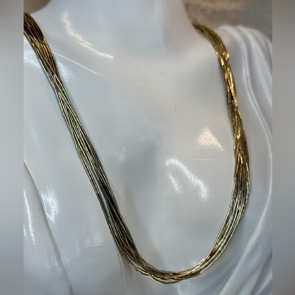 Sterling Silver Liquid Silver Multi-strand Choker Necklace 16” w 3” Extension
